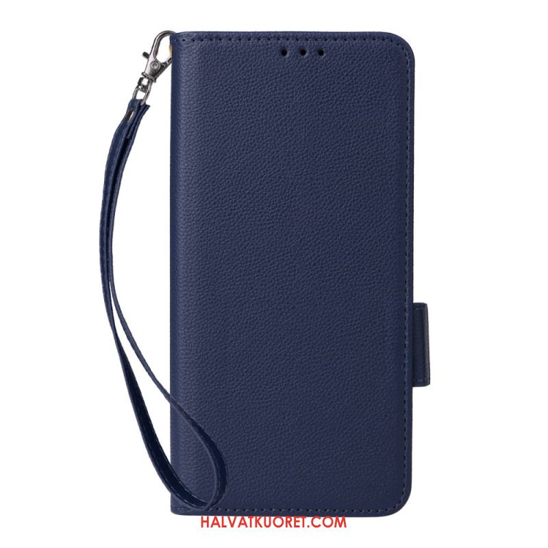 Nahkakotelo Oppo Reno 13 5g Litsikuvioinen Tekonahkaranneke