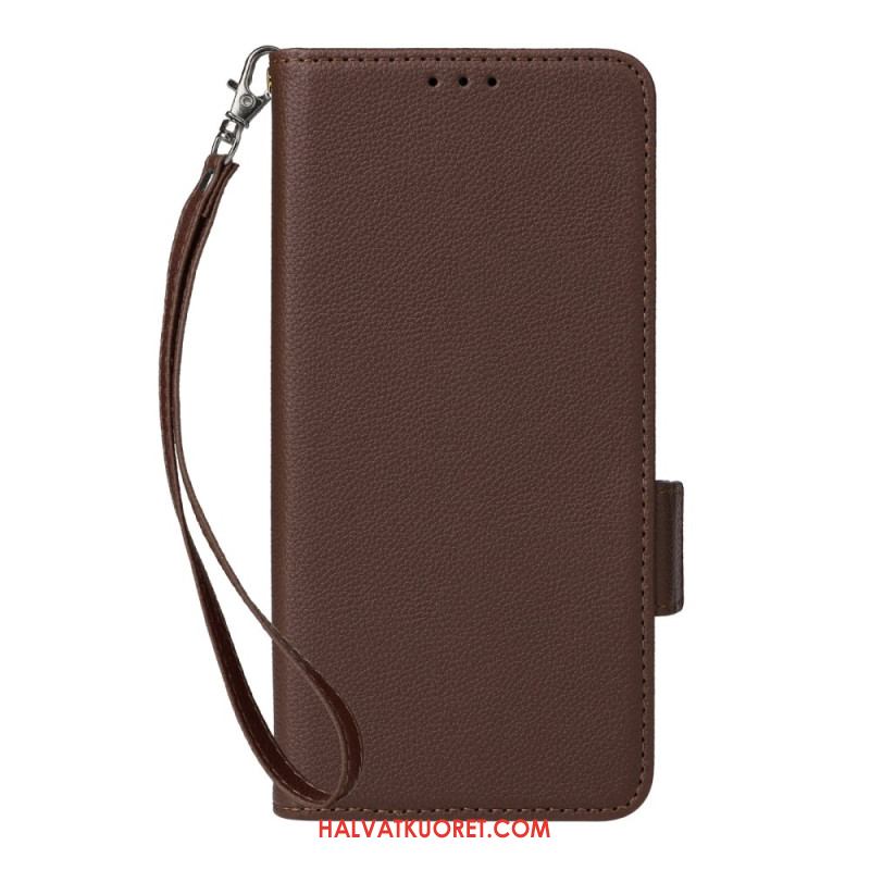 Nahkakotelo Oppo Reno 13 5g Litsikuvioinen Tekonahkaranneke