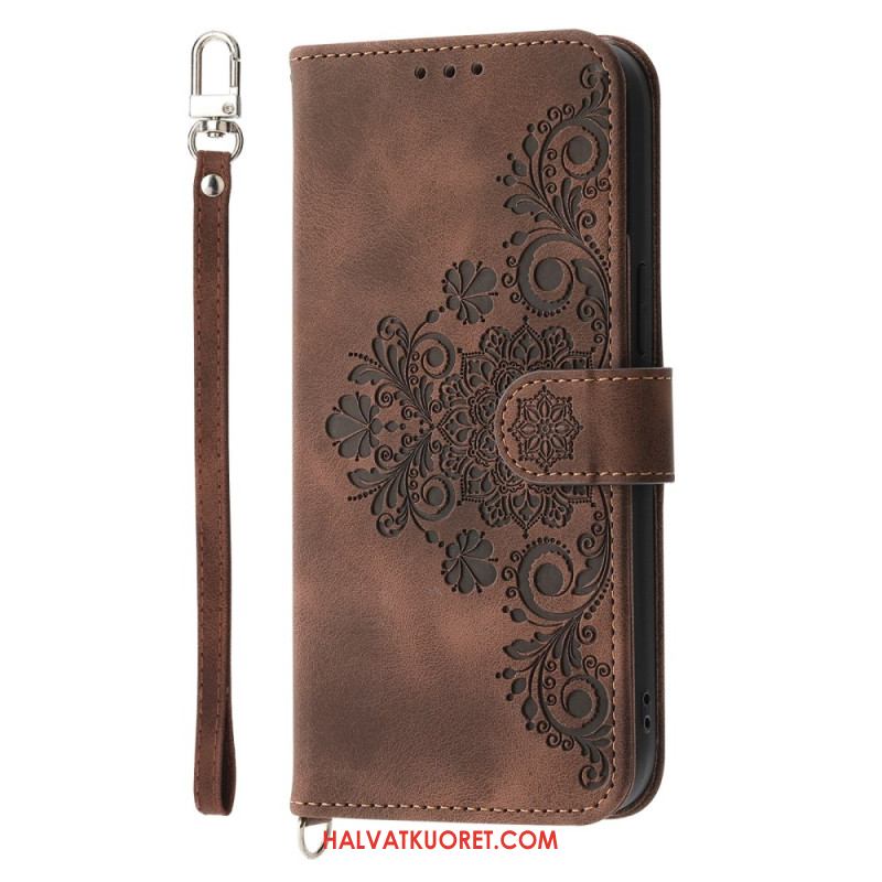 Nahkakotelo Oppo Reno 13 Pro 5g Kukkakuvio Olkahihnalla