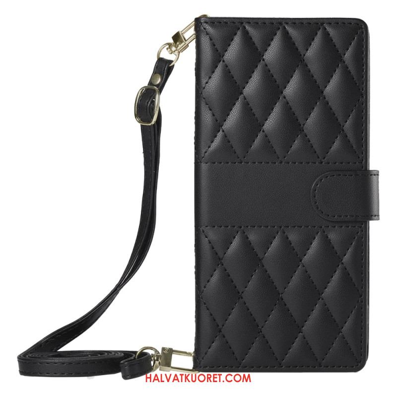 Nahkakotelo Oppo Reno 14 5g Tikattu Malli Jossa Hihna Ja Olkahihna