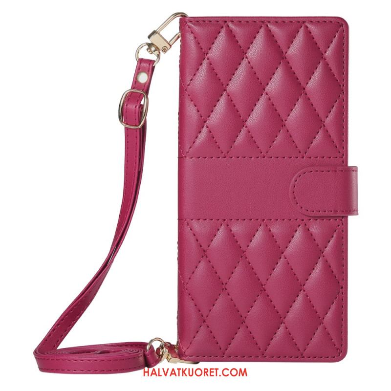 Nahkakotelo Oppo Reno 14 5g Tikattu Malli Jossa Hihna Ja Olkahihna