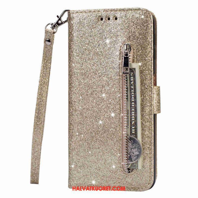 Nahkakotelo Samsung Galaxy A14 / A14 5G Sequin Glitter Style