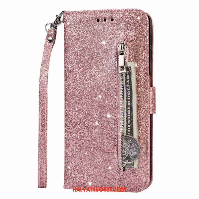 Nahkakotelo Samsung Galaxy A14 / A14 5G Sequin Glitter Style