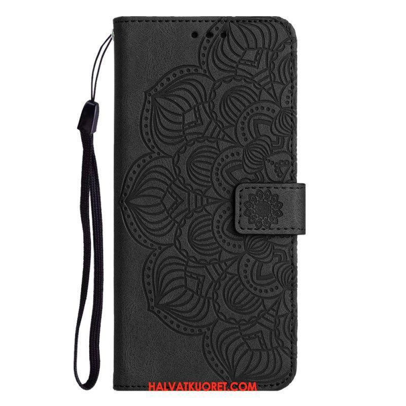 Nahkakotelo Samsung Galaxy A54 5G Suojaketju Kuori Strappy Mandala Print