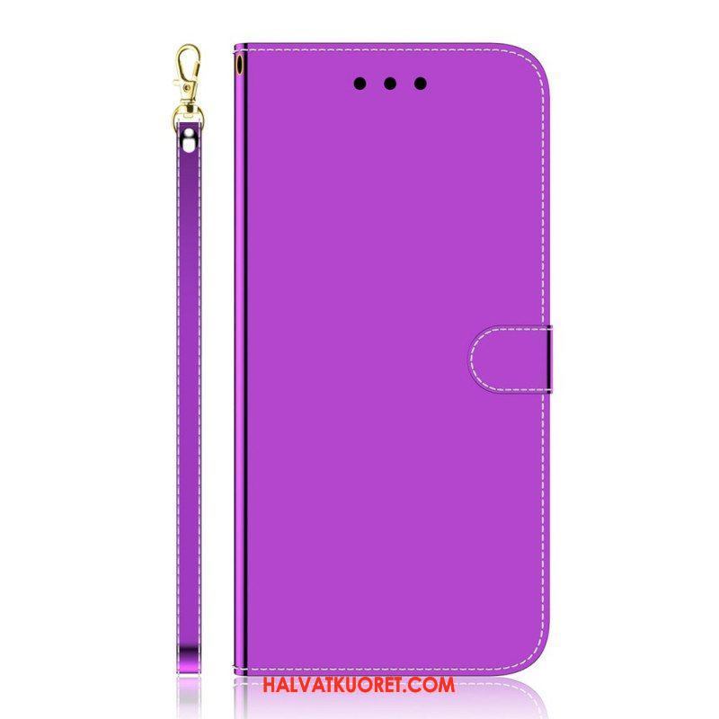 Nahkakotelo Samsung Galaxy M32 Keinonahkainen Peilin Kansi