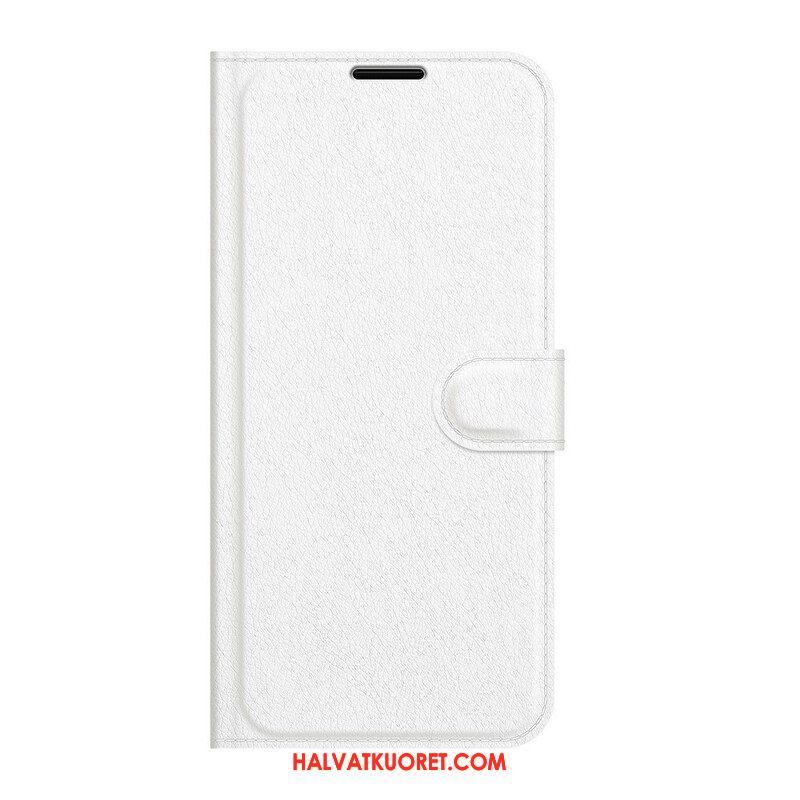 Nahkakotelo Samsung Galaxy S21 FE Klassinen Litsi Tekonahka