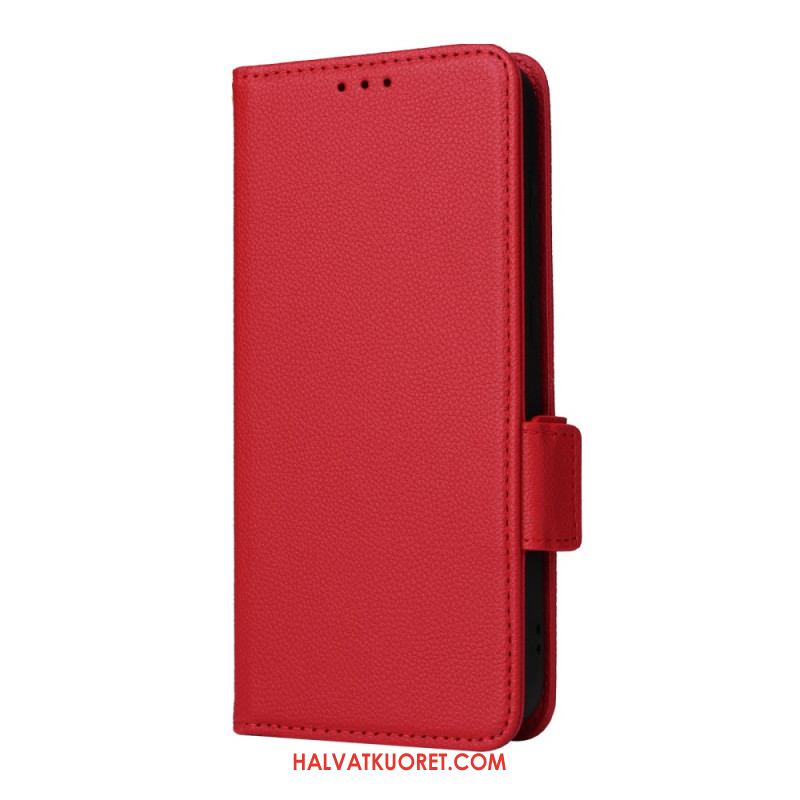 Nahkakotelo Samsung Galaxy S24 Fe Sileä Tekonahka Hihnalla