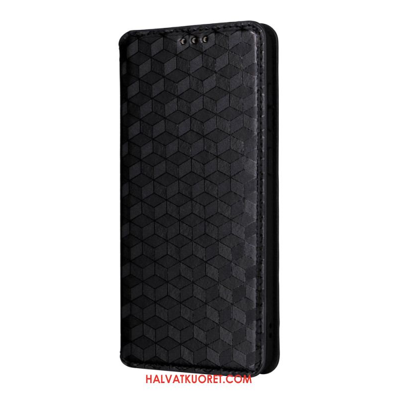 Nahkakotelo Samsung Galaxy S25 5g Edge 3d-kuutiot Suojakuori