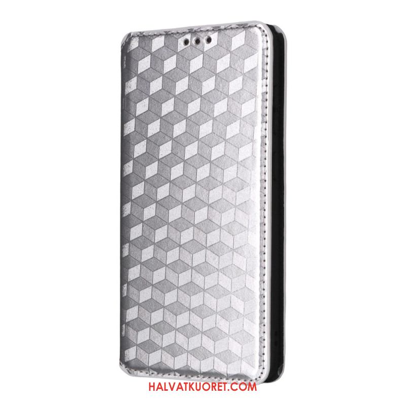 Nahkakotelo Samsung Galaxy S25 5g Edge 3d-kuutiot Suojakuori