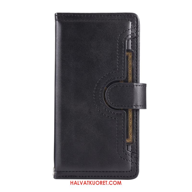 Nahkakotelo Samsung Galaxy S25 5g Edge Magneettinen Lompakko Ja Kaulanauha