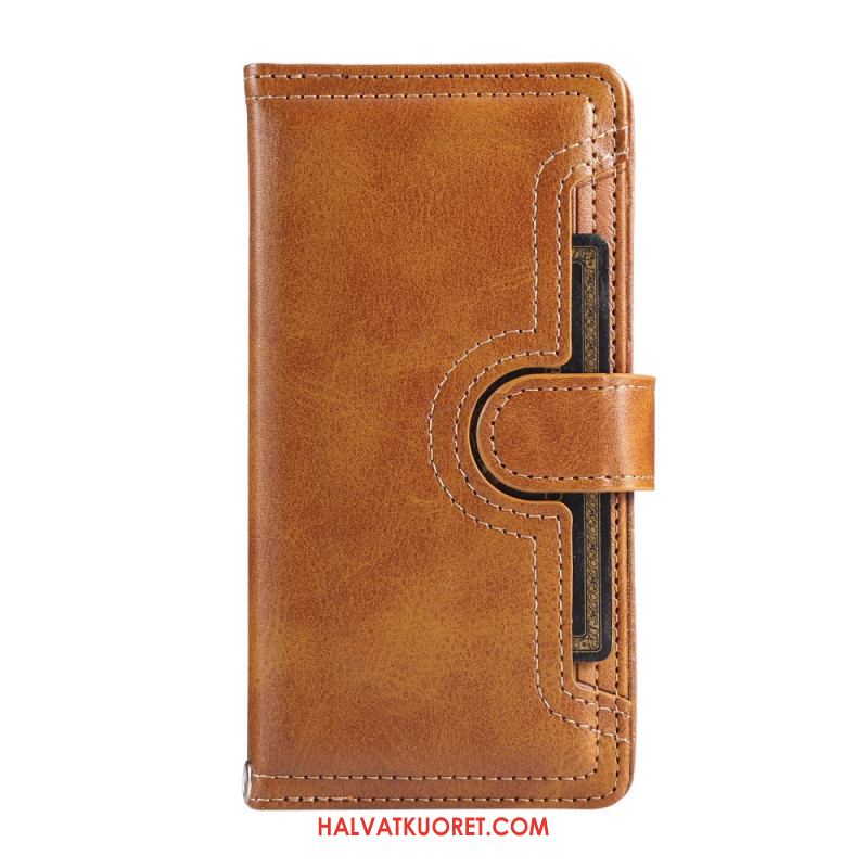 Nahkakotelo Samsung Galaxy S25 5g Edge Magneettinen Lompakko Ja Kaulanauha