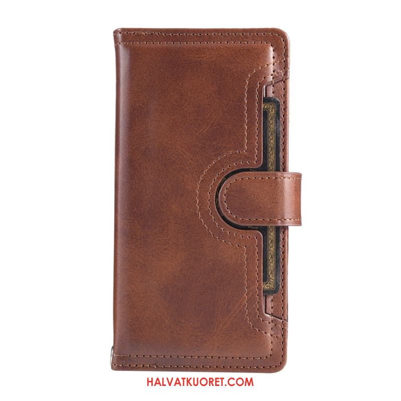 Nahkakotelo Samsung Galaxy S25 5g Edge Magneettinen Lompakko Ja Kaulanauha