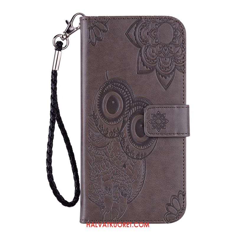 Nahkakotelo Samsung Galaxy S25 5g Edge Pöllöt Ja Hihna