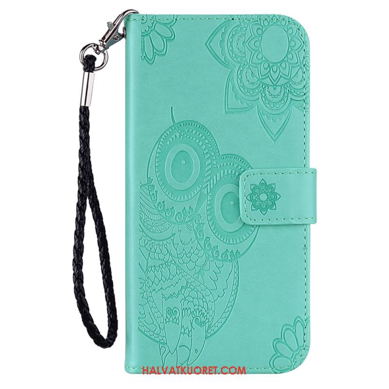 Nahkakotelo Samsung Galaxy S25 5g Edge Pöllöt Ja Hihna