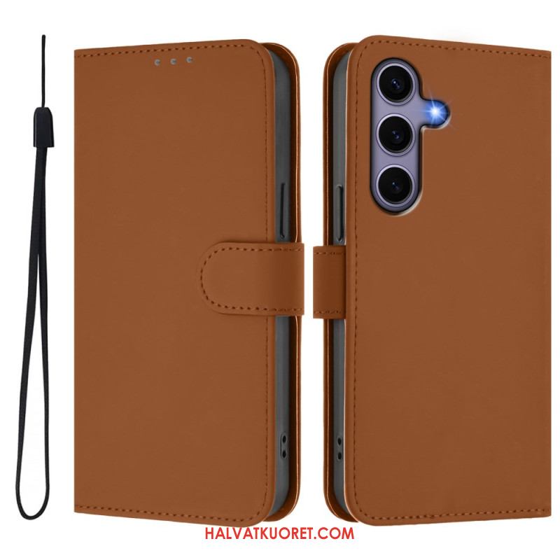 Nahkakotelo Samsung Galaxy S25 5g Keinonahkainen Kaulanauha