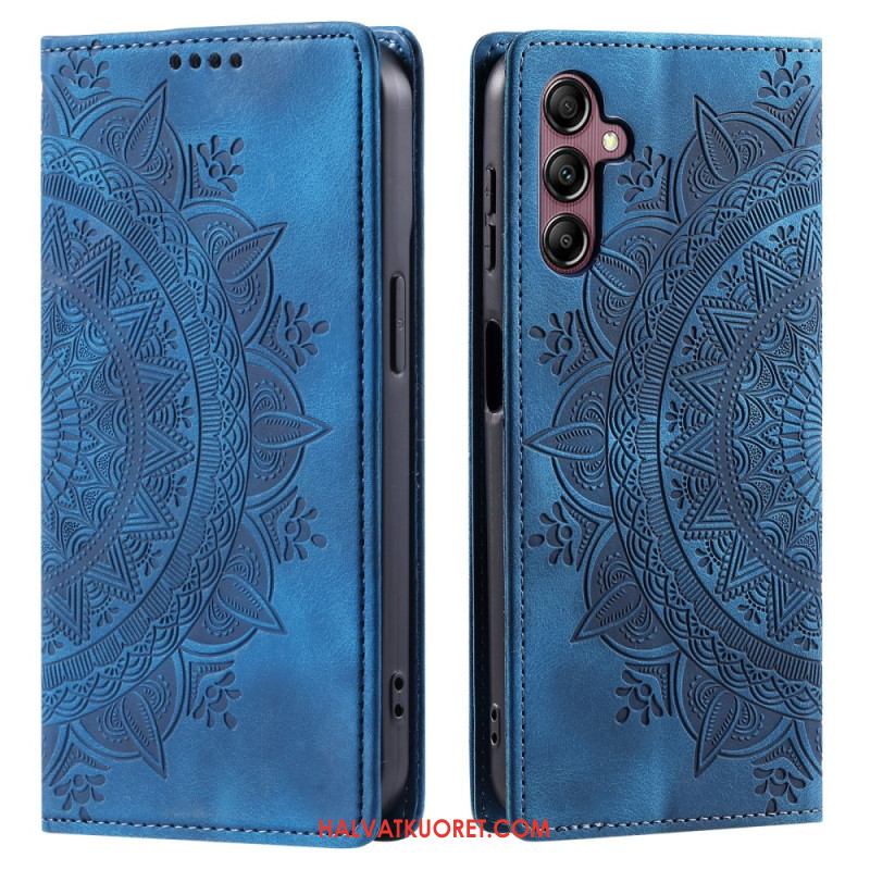 Nahkakotelo Samsung Galaxy S25 5g Mokkanahkaefekti-mandalakuvio Suojakuori