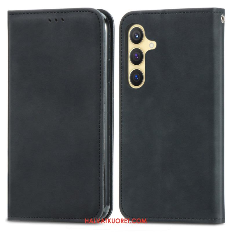 Nahkakotelo Samsung Galaxy S25 5g Mokkanahkakuvioinen Kuvio Suojakuori