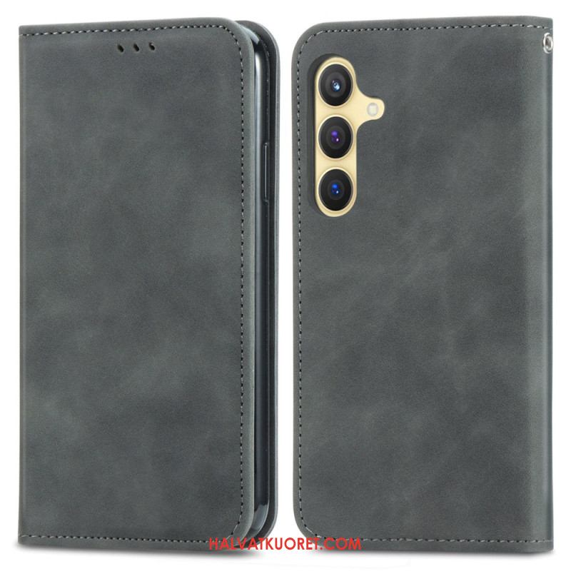 Nahkakotelo Samsung Galaxy S25 5g Mokkanahkakuvioinen Kuvio Suojakuori