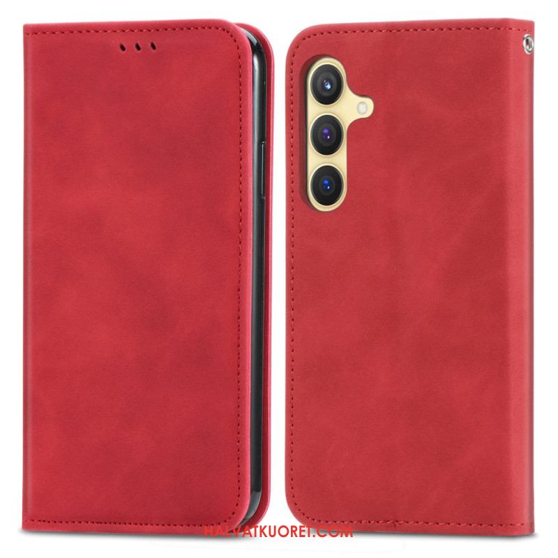 Nahkakotelo Samsung Galaxy S25 5g Mokkanahkakuvioinen Kuvio Suojakuori