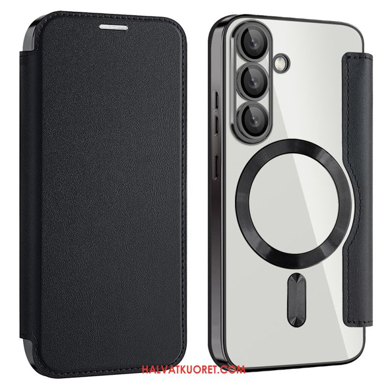 Nahkakotelo Samsung Galaxy S25 5g Nahkaefekti Yhteensopiva Magsafen Ja Rfid-suojauksen Kanssa Suojakuori