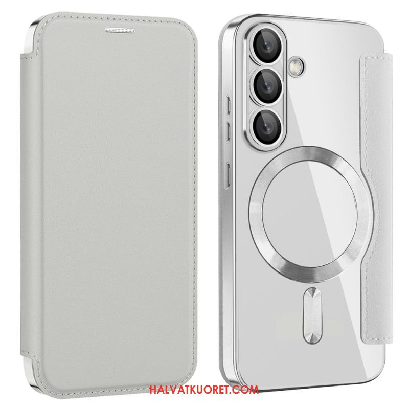 Nahkakotelo Samsung Galaxy S25 5g Nahkaefekti Yhteensopiva Magsafen Ja Rfid-suojauksen Kanssa Suojakuori