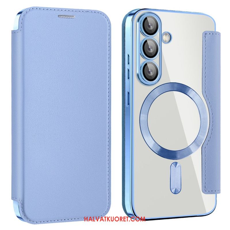Nahkakotelo Samsung Galaxy S25 5g Nahkaefekti Yhteensopiva Magsafen Ja Rfid-suojauksen Kanssa Suojakuori