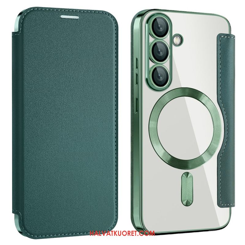 Nahkakotelo Samsung Galaxy S25 5g Nahkaefekti Yhteensopiva Magsafen Ja Rfid-suojauksen Kanssa Suojakuori