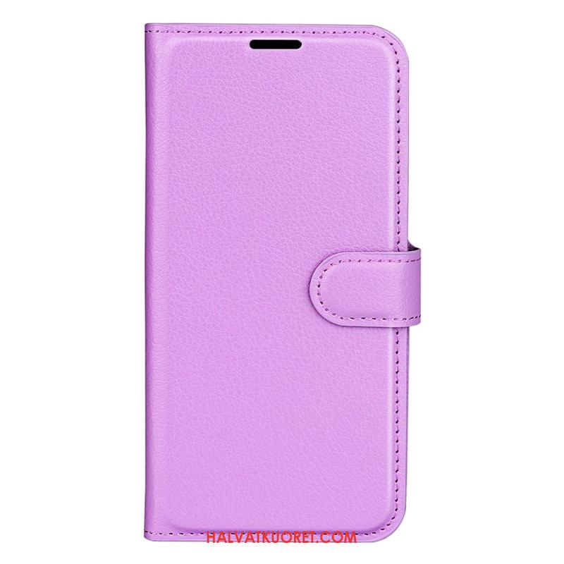 Nahkakotelo Samsung Galaxy S25 Plus 5g Klassinen Litsikuvioinen Keinonahka