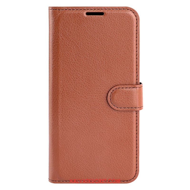 Nahkakotelo Samsung Galaxy S25 Plus 5g Klassinen Litsikuvioinen Keinonahka