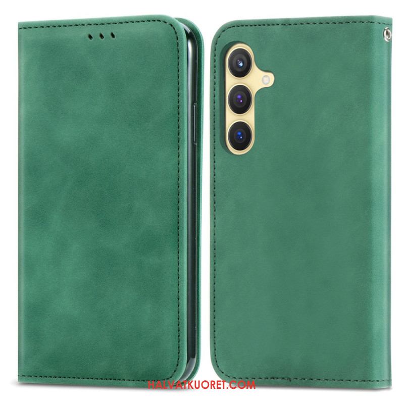 Nahkakotelo Samsung Galaxy S25 Plus 5g Mokkanahkajäljitelmä