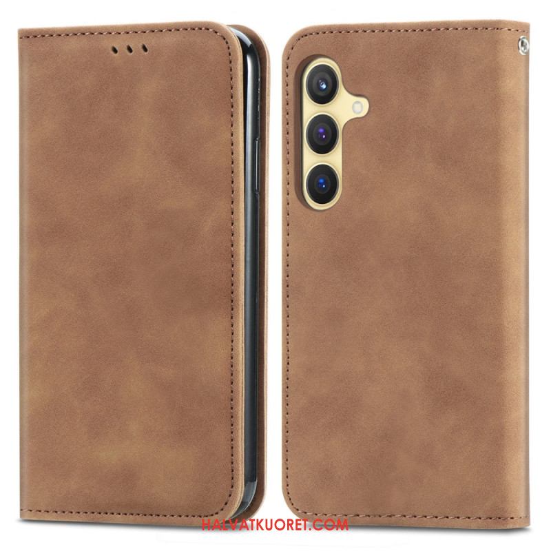 Nahkakotelo Samsung Galaxy S25 Plus 5g Mokkanahkajäljitelmä
