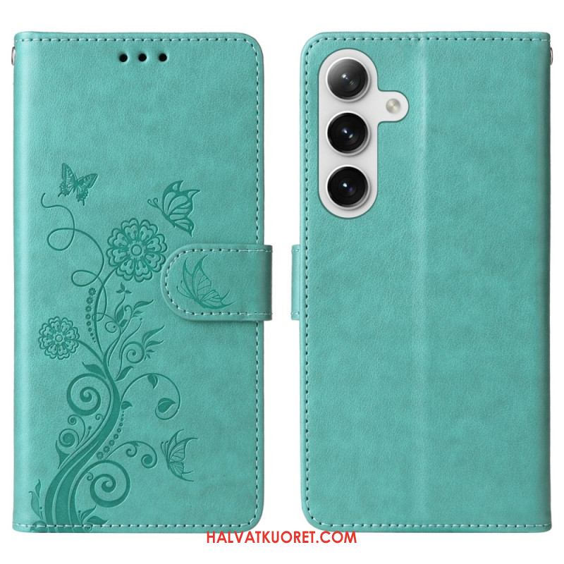 Nahkakotelo Samsung Galaxy S25 Plus 5g Pieniä Kukkia