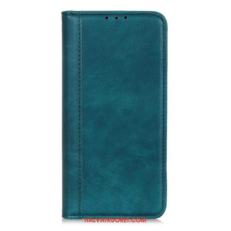 Nahkakotelo Samsung Galaxy S25 Ultra 5g Haljasnahkainen Litsi