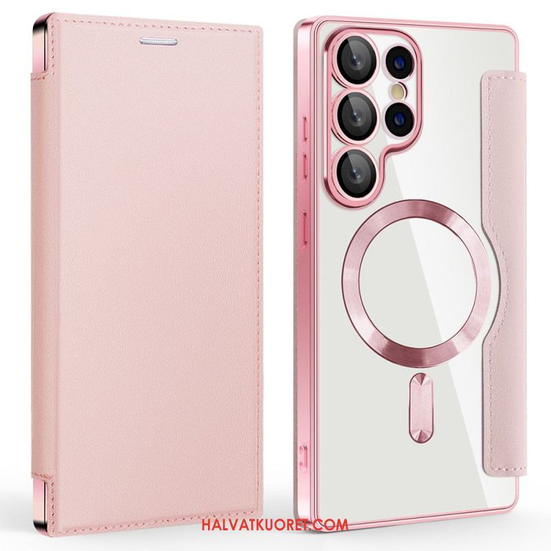 Nahkakotelo Samsung Galaxy S25 Ultra 5g Magsafe-yhteensopiva Rfid-suojatun Nahkakuvion Kanssa