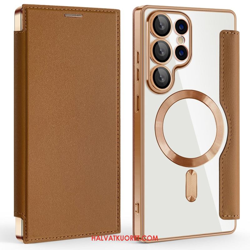 Nahkakotelo Samsung Galaxy S25 Ultra 5g Magsafe-yhteensopiva Rfid-suojatun Nahkakuvion Kanssa