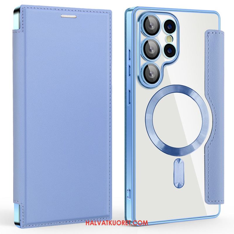 Nahkakotelo Samsung Galaxy S25 Ultra 5g Magsafe-yhteensopiva Rfid-suojatun Nahkakuvion Kanssa