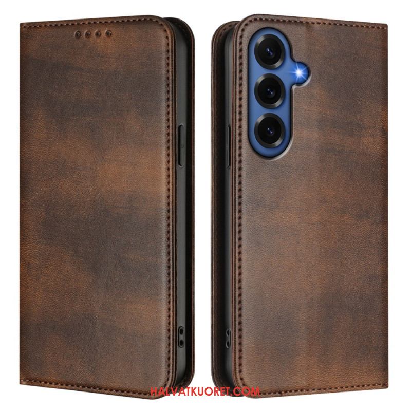 Nahkakotelo Samsung Galaxy S26 Plus Teksturoitu Rfid-suojaus Retro