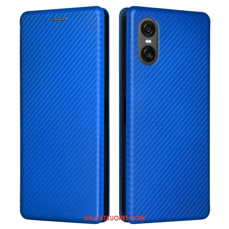 Nahkakotelo Sony Xperia 10 Vi Hiilikuitu