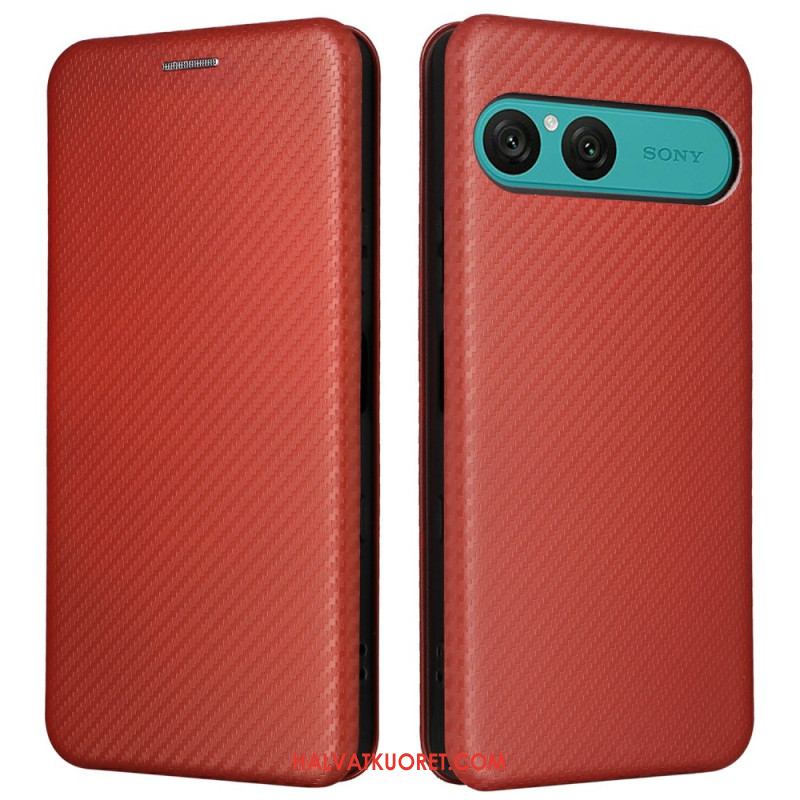 Nahkakotelo Sony Xperia 10 Vii Hiilikuitu