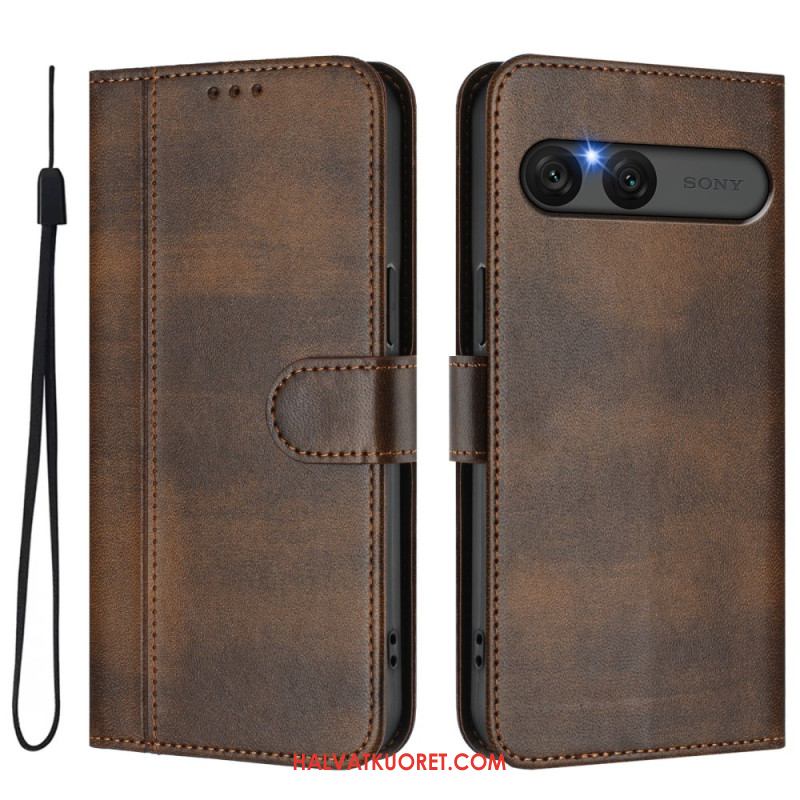 Nahkakotelo Sony Xperia 10 Vii Retrotyylinen