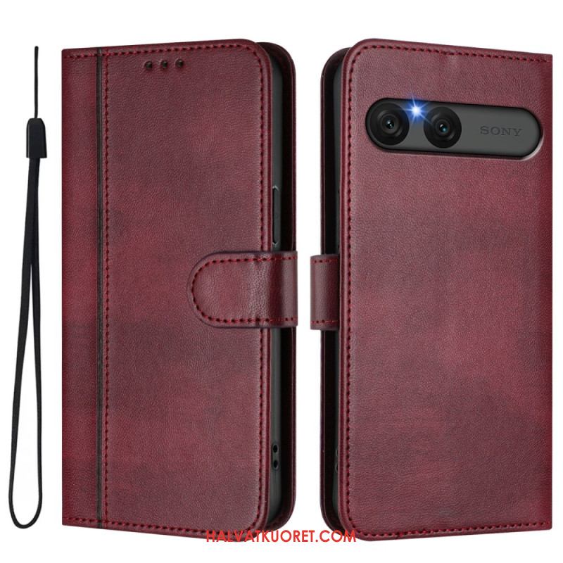 Nahkakotelo Sony Xperia 10 Vii Retrotyylinen