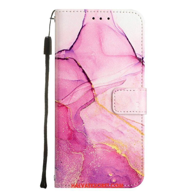 Nahkakotelo Xiaomi 12 Lite Suojaketju Kuori Strip Marble