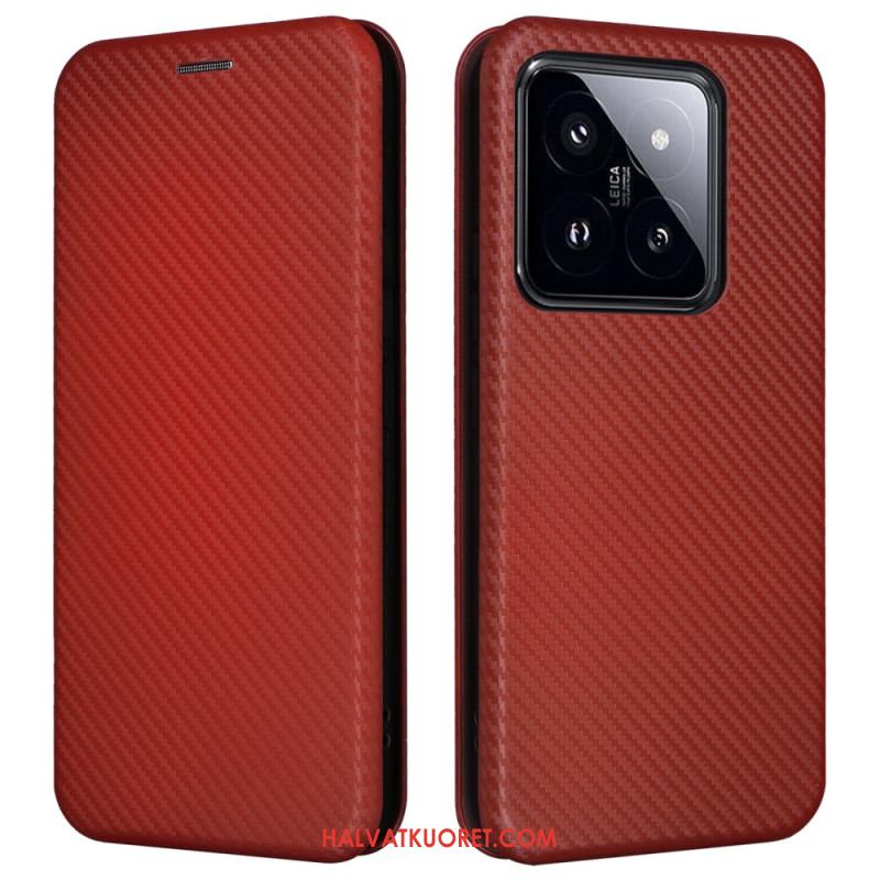 Nahkakotelo Xiaomi 14 Pro Hiilikuitu Suojakuori