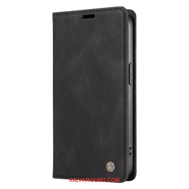 Nahkakotelo Xiaomi 15 Yikatu Mokkanahkaefekti