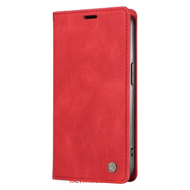 Nahkakotelo Xiaomi 15 Yikatu Mokkanahkaefekti