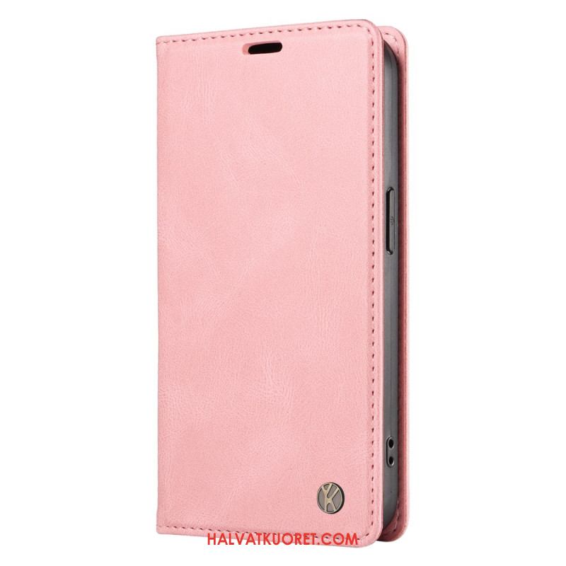 Nahkakotelo Xiaomi 15 Yikatu Mokkanahkaefekti