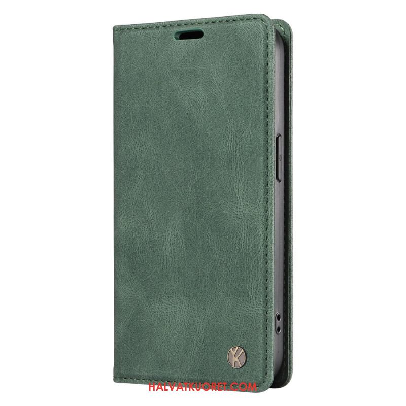 Nahkakotelo Xiaomi 15 Yikatu Mokkanahkaefekti