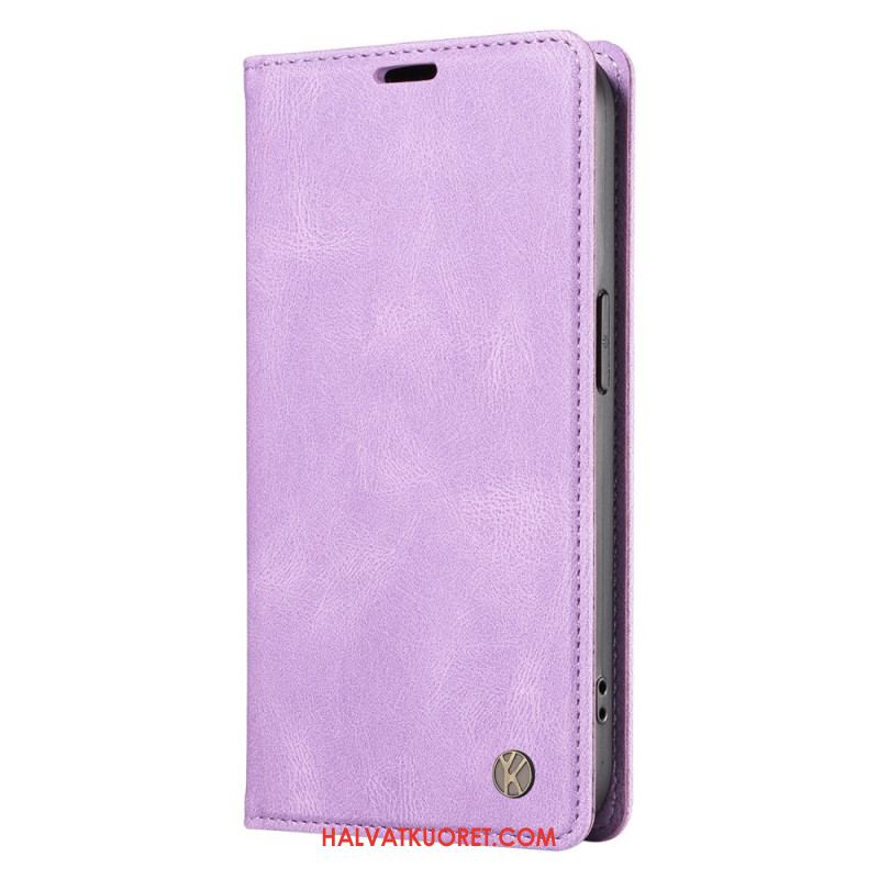 Nahkakotelo Xiaomi 15 Yikatu Mokkanahkaefekti