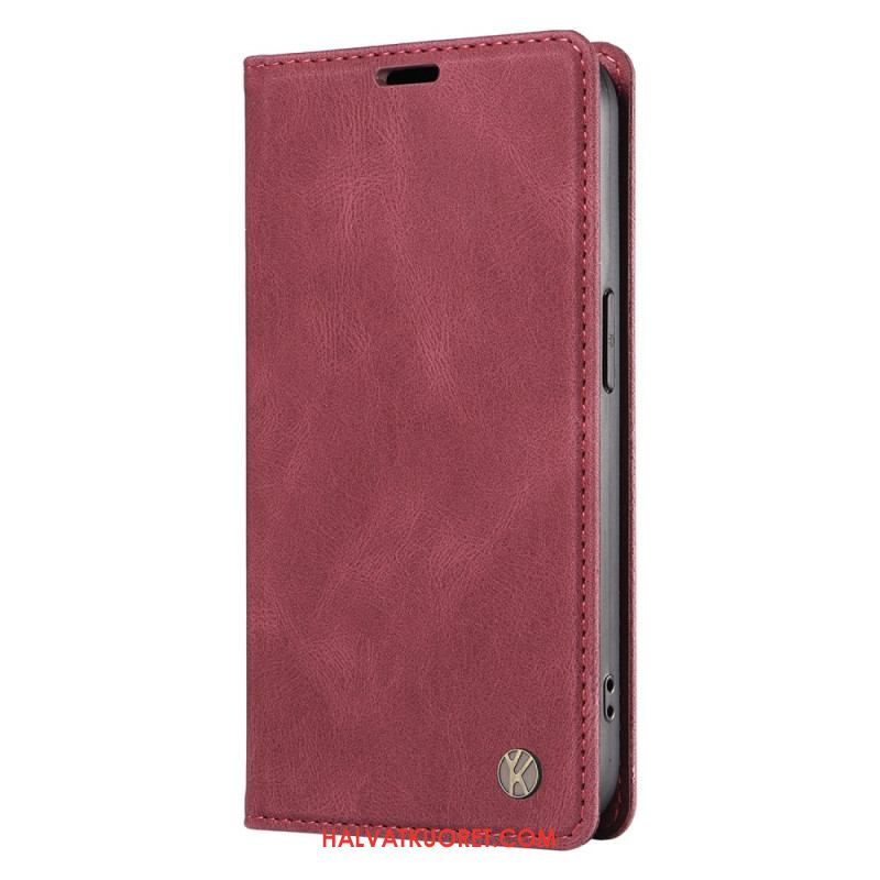 Nahkakotelo Xiaomi 15 Yikatu Mokkanahkaefekti