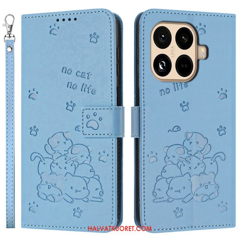 Nahkakotelo Xiaomi 15t Pro Kissakasa Hihnalla